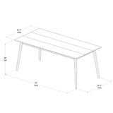 Plank+Beam 72 Inch Mid Century Modern Dining Table, Solid Wood Kitchen & Dining Room Table for 6, Minimalist Table for Dining Room, Rectangular Plank+Beam