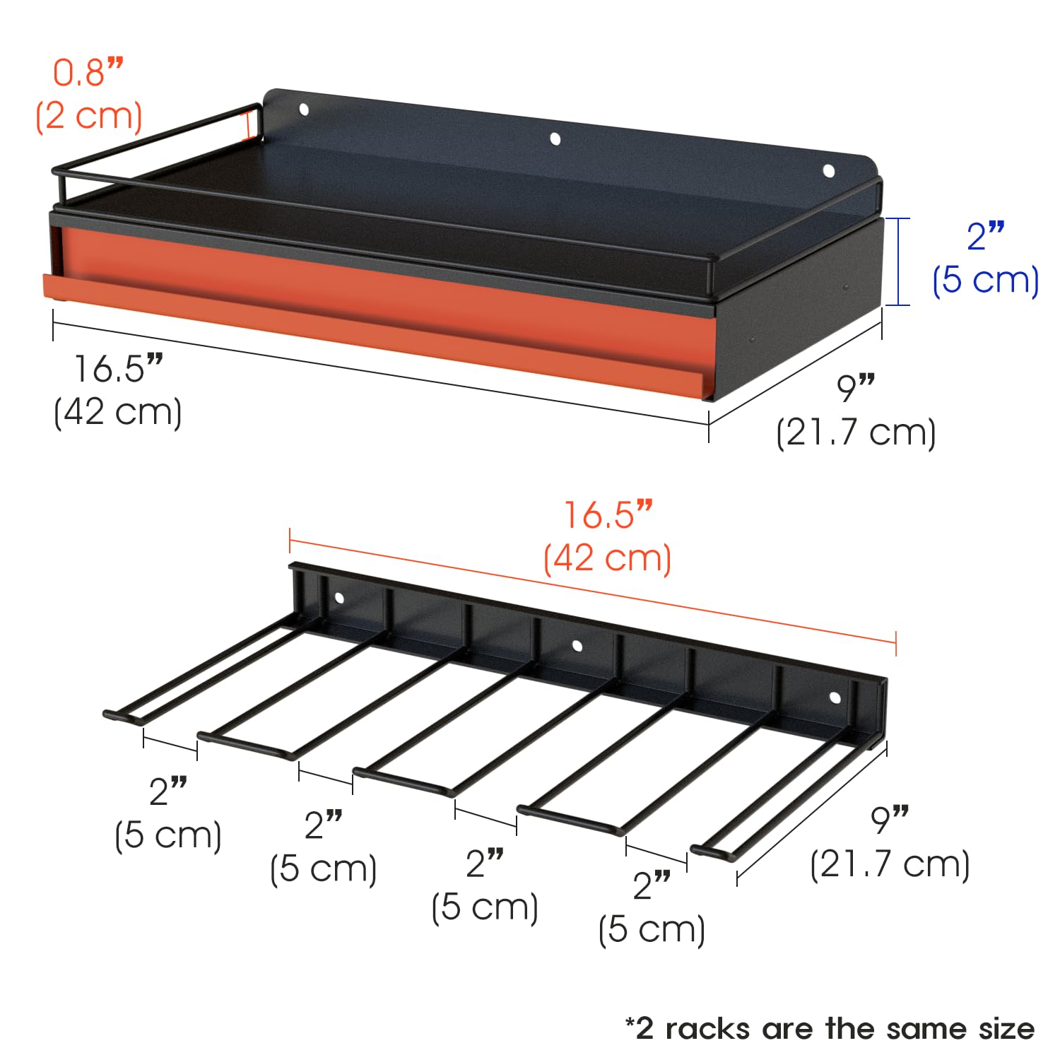 J JACKCUBE DESIGN Power Tool Organizer Wall Mount Holder- 3 Pack Heavy Duty Steel Drill Storage with Charging Station Rack and Shelf for Garage, - WoodArtSupply