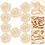 Hollow Rose Flower Mini Wooden Slices DIY Crafts Cutouts Wooden Scrapbooking Flower Shaped Hanging Ornaments for Valentine's Day Wedding Party Abaodam