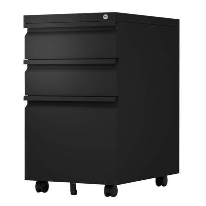 SUXXAN 3 Drawer Mobile File Cabinet with Lock, Under Desk Metal Filing Cabinet for Office,Home,Vertical Cabinet Legal/Letter Size, Fully Assembled - WoodArtSupply