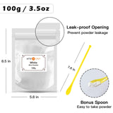 HTVRONT White Mica Powder for Epoxy Resin - 3.5 oz (100g) Nature Non-Toxic Mica Pigment Powder, Mica Powder for Soap Making, Lip Gloss, Candle HTVRONT