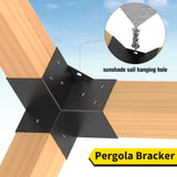 Woodworks Pergola pergola Brackets 3-Way Right Angle Corner Bracket DIY Elevated Wood Stand 4PACK with Screws for 4x4 (Actual: 3.5x3.5 Inch) Lumber Likeem