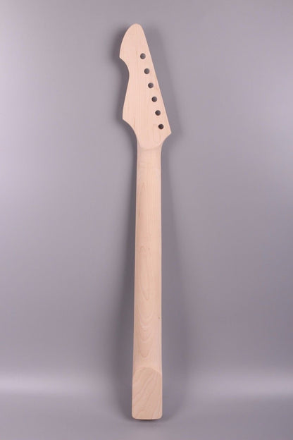 Yinfente Unfinished Electric Guitar Neck Replacement 24 Fret 25.5 Inch Maple Wood Fretboard Binding Headstock - WoodArtSupply