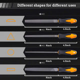 17Pcs File Tool Set with Carry Case,Premium Grade T12 Drop Forged Alloy Steel, Precision Flat/Triangle/Half-round/Round Large File and 12pcs Needle VUDAMAI