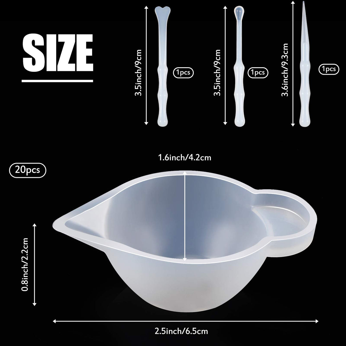 23 Pieces Silicone Mould Cup Dispensers Mini Measuring Cup Resin Mixing Bowls with Rubber Spoon Glue Stick Small Scraper Color Modulation Tools Kit Geiserailie