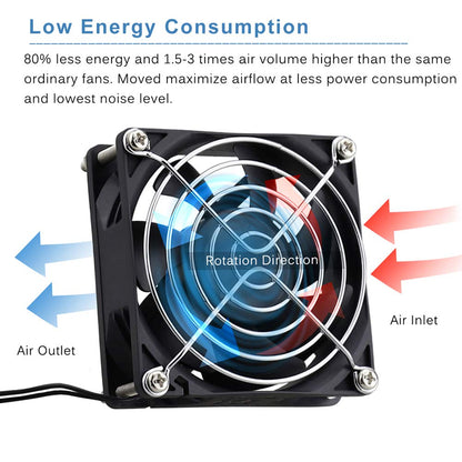 GDSIME AXIAL 8025, New Muffin Fan, 110V 115V 120V 220V 240V AC 80mm Fan, Ventilation Exhaust Projects Cooling Fan - WoodArtSupply