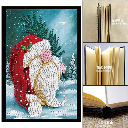 5D Diamond Painting Notebook Blank Page Santa Claus DIY Diamond Painting Kits Leather Hardcover Arts and Crafts for Adults Adult Craft Kit Office