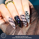 LEOBRO Black Glitter, Holographic Chunky Glitter, 160G/5.64OZ Glitter, Craft Glitter for Resin, Metallic Iridescent Chunky Fine Glitter Sequin Flake LEOBRO