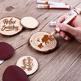 FUMILE Wood Burning Pen Set with 6PCS Scorch Pen Marker, 4PCS Wood Chips, 4PCS Sandpapers for DIY Wood Painting, Suitable for Artists and Beginners FUMILE
