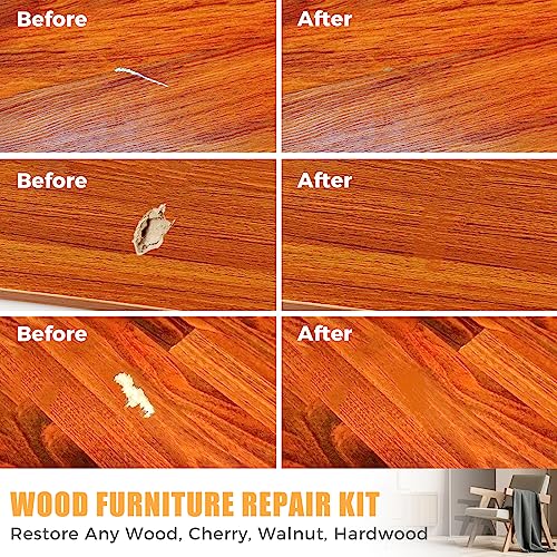 Wood Furniture Repair Kit- Set of 41 Laminate Vinyl Floor Repair Kit Wood Fillers,Floor Scratch Repair, Touch Up Markers, Restore Hardwood Scratches, NYBQ