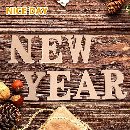 LANIAKEA 26PCS Wooden Letters 4 Inch Wooden Alphabet Letters, Unfinished Wood Letters for Crafts, Painting, Wall Decor, Letter Board, DIY LANIAKEA