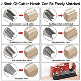 Chamfer Plane, Wood Chamfer Plane with 7 Cutter Heads, Woodworking Edge Corner Flattening Tool with Auxiliary Locator, Woodworking Hand Planer Hesderty