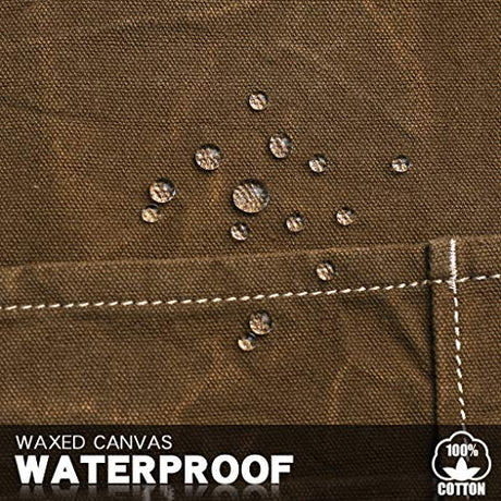 Jeanerlor Waxed Canvas Work Apron for Women with 11 Pockets Water-Resistant Tool Apron Smart Cross-Back Straps Design Adjustable S-M (Coffee) Jeanerlor