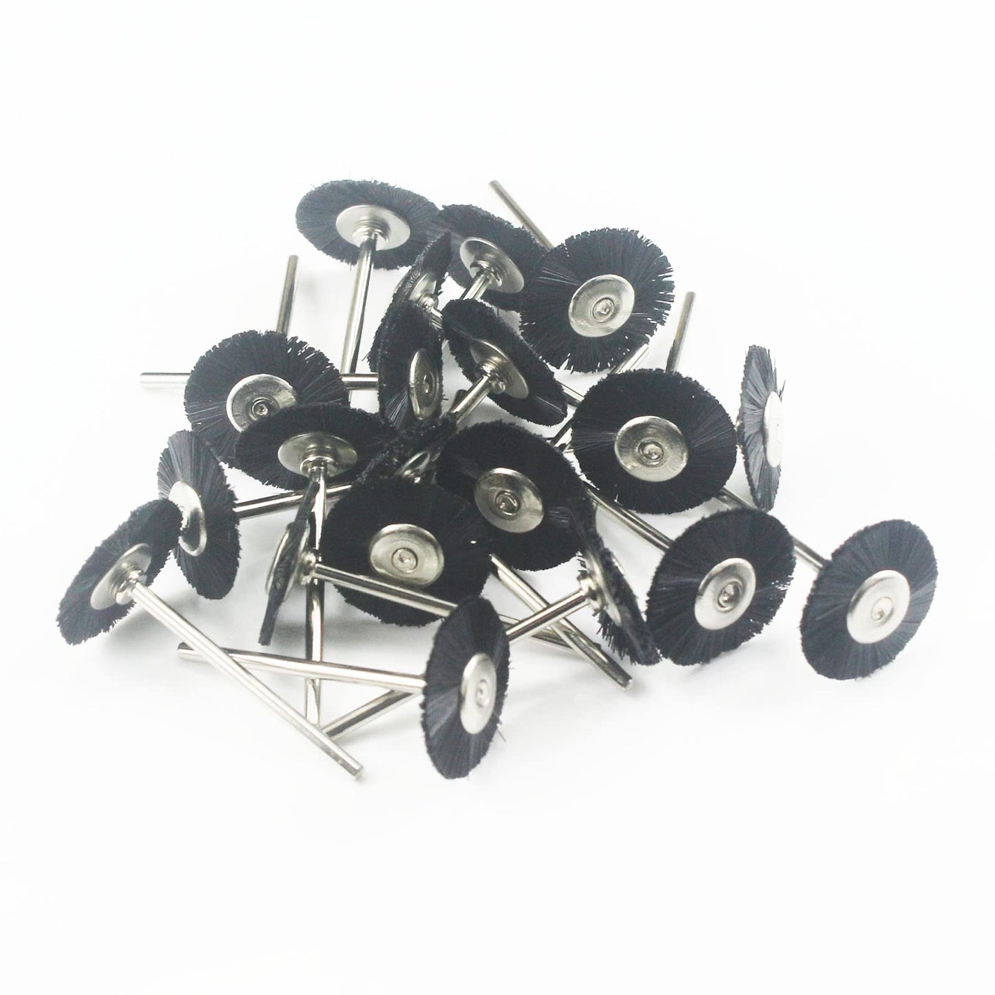 𝐋𝐮𝐨 𝐤𝐞 20 Pcs T Shape Nylon Bristle Brush Set, 3/32 Inch Shank Abrasive Polishing Brushes Wheel for Rotary Tool(Black)