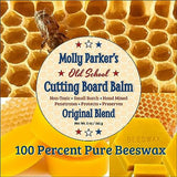 Molly Parker's Old School Cutting Board Balm - Wood Finish - Cutting Board Sealer - Non Toxic - Beeswax - Food Safe - Made in America WoodArtSupply
