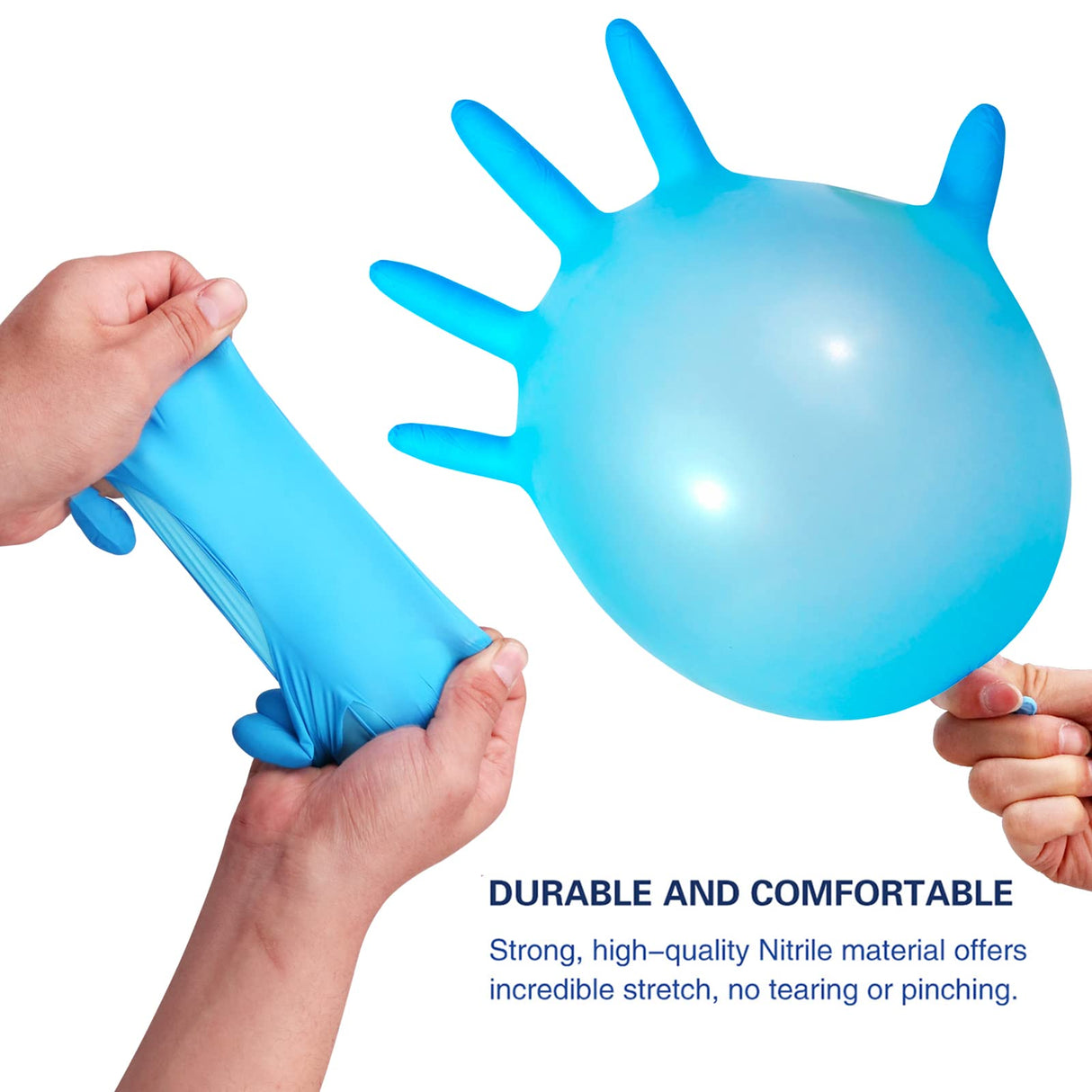 Wostar Nitrile Disposable Exam Gloves Medium Powder & Latex Free 4mil 100pcs Non-Sterile Disposable Gloves Wostar