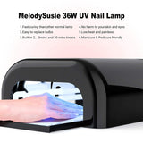 MelodySusie 36W Nail Lamp for Resin, Professional Gel Nail Polish Curing Lamp with 3 Timer Setting, Sliding Tray for Manicure Pedicure Resin, Black MelodySusie