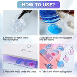 OSBANG 300g UV Resin Crystal Clear Hard UV Cure Epoxy Resin, Upgraded Formula UV Resin, Solar Activated Glue Kit Transparent Resin, Ultraviolet Fast OSBANG