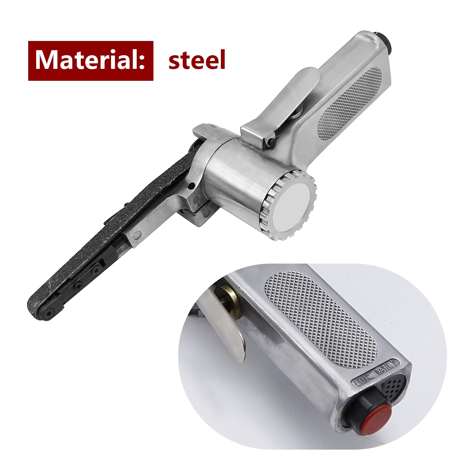 Mini Handheld Angle Grinder Industrial Pneumatic Tool Mini Air Belt Sander suitable for Spot Welding Parts Grinding, Burr Removal, Chamfering and - WoodArtSupply