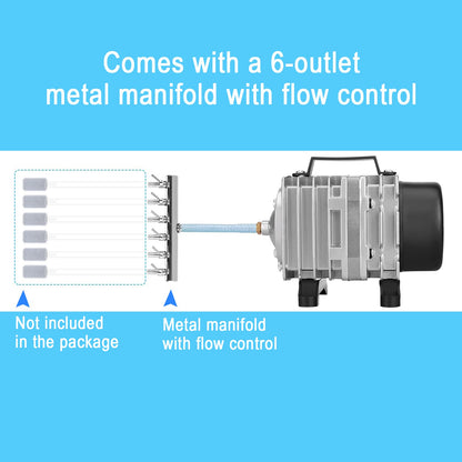 AquaMiracle Aquarium Air Pump Commercial Air Pump 600GPH, 18W Air Pump for Fish Tank, Hydroponic Air Pump, Fish Tank Air Pump Bubbler Pond Aerator - WoodArtSupply