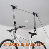 Wallmaster Bike Ceiling Mount Lift Hanger Metal Storage Rack for Garage Indoor 1 Pack Black Wallmaster