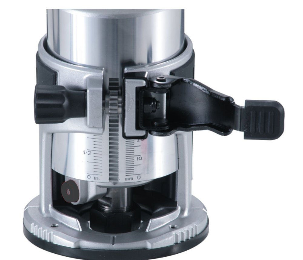 Anesty Compact Router with Trimmer/Fixed Base, Variable Speed Trim Router Palm Router Laminate Trimmer, 1/4" 710W Electric Wood Router Tool Kit with Anesty