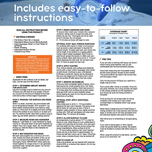 Crystal Clear Epoxy Resin 1 Gallon Kit 2 Part Epoxy Resin for Tumblers, Wood, Table Top, Countertop, Bar & Craft Art, Resin Molds Clear Casting Resin HIPPIE CRAFTER