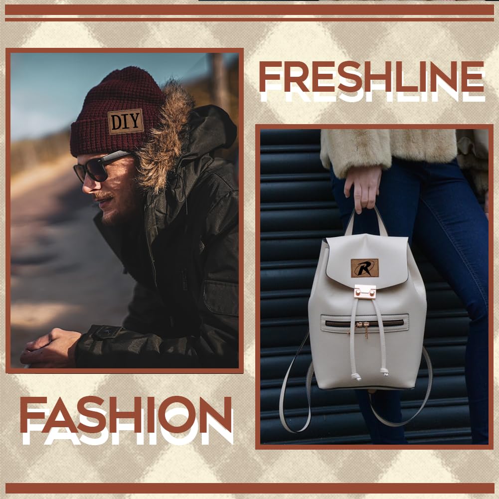 60PCS Blank Hat Patches Laserable Rectangle Rustic Leatherette Patch Adhesive Faux Leather Patches Blanks for Hats Fabric Custom Repair Sew Laser Bestlabel