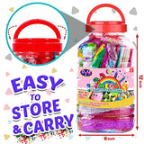 FUNZBO Arts and Crafts Supplies for Kids - Kids Crafts Toys with Sequins, Diamond Stickers & Foam Letters, Crafts for Girls Age 4 5 6 7 8 9 - All in FUNZBO