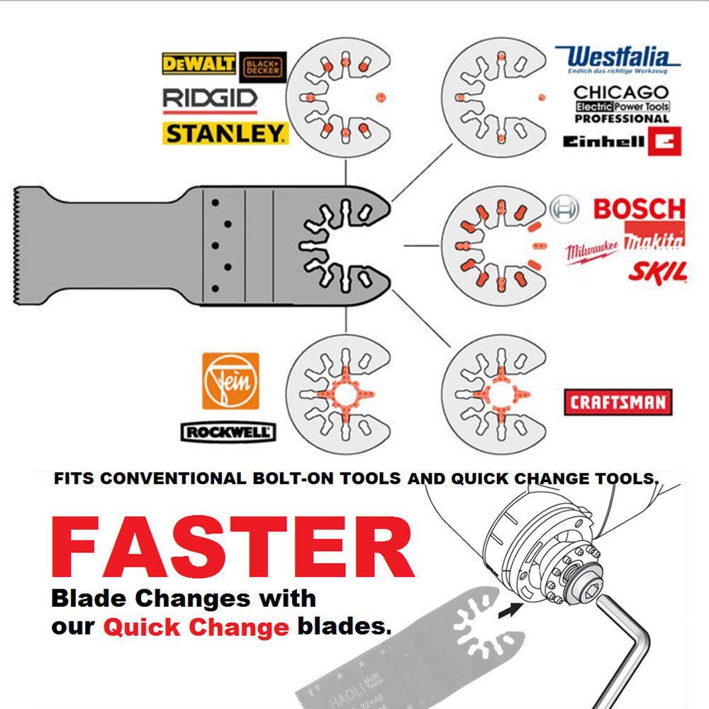 Newone 50 Power Oscillating Tool Accessories Power Oscillating Tool Blades Wood Universal Multitool Blades Compatible for dewalt dremel Fein Rockwell - WoodArtSupply