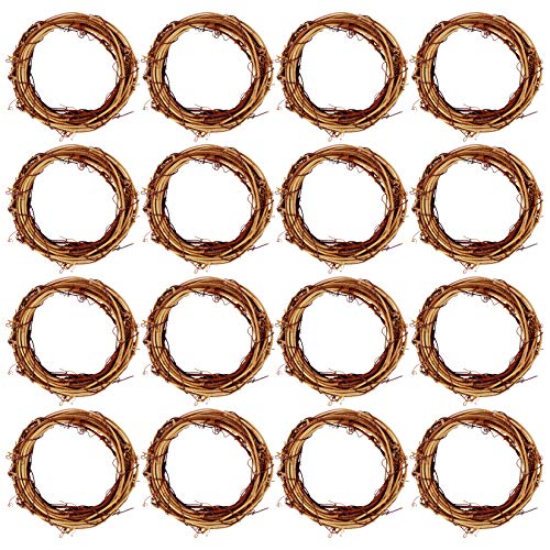 Grapevine Wreath Set, Marrywindix 16 Pieces Natural Vine Branch Wreath Christmas DIY Rattan Wreath Garland for Christmas Holiday Craft Wedding Decor Marrywindix