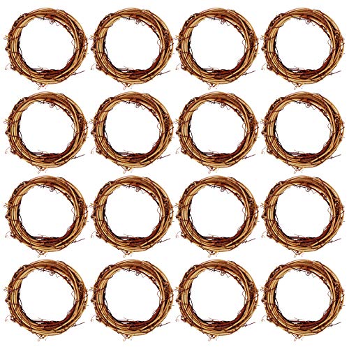 Grapevine Wreath Set, Marrywindix 16 Pieces Natural Vine Branch Wreath Christmas DIY Rattan Wreath Garland for Christmas Holiday Craft Wedding Decor - WoodArtSupply