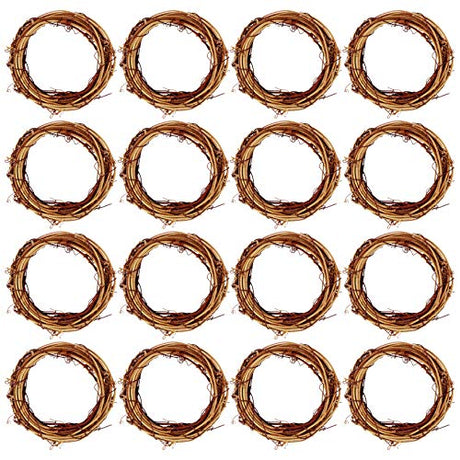 Grapevine Wreath Set, Marrywindix 16 Pieces Natural Vine Branch Wreath Christmas DIY Rattan Wreath Garland for Christmas Holiday Craft Wedding Decor Marrywindix