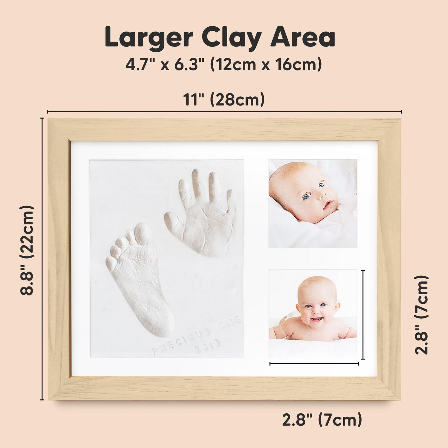 Baby Hand and Footprint Kit - Baby Footprint Kit, Baby Keepsake, Baby Shower Gifts for Mom, Baby Picture Frame for Baby Registry Boys, Girls,Baby - WoodArtSupply