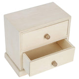 HERCHR Natural Wooden Desktop Organizer, Unfinished Wood Drawer Organizer with 2 Drawers Mini Storage Drawers for Office Desk Organizer, DIY Project HERCHR