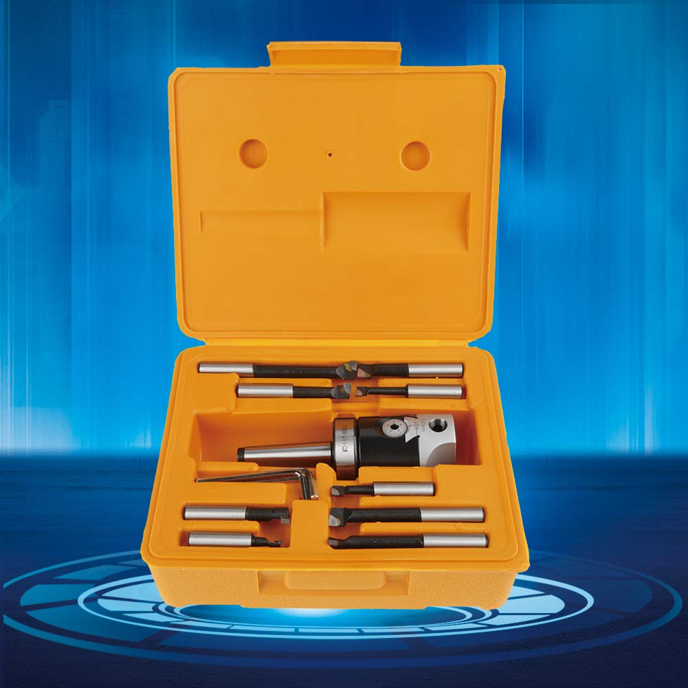 Boring Head Kit F1-12 50mm, Boring Head Sets, MT2 M10 1.5 1-1/2"-18UNF, Boring Carbide Tips with 12mm Stem, CNC Milling and Boring Machine Accessory Jectse