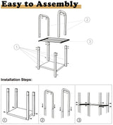 Artibear Small Firewood Rack Holder for Indoor Fireplace, 2-Tier Fire Wood Log Storage Stacker Stand for Outdoor Patio, Black Artibear