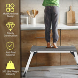 Giantex Aluminum Platform Non-Slip Folding Work Bench Drywall Stool Ladder 330lbs Capacity Giantex