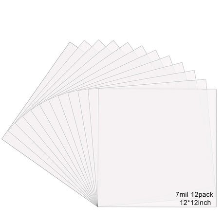 EGOSKY 12Pcs 7mil Blank Stencil Sheets, 12 x 12 inch Mylar Template Stencil Material for Cricut & Silhouette Machines EGOSKY