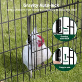 PawGiant Chicken Coop 86"×40" Chicken Run Pen for Yard with Cover Outdoor Metal Portable Chicken Tractor Cage Enclosure Crate Outside for Small PawGiant