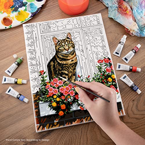 Royal & Langnickel PCS11 Painting by Numbers Small Canvas Painting Set, Cat in The Window - WoodArtSupply