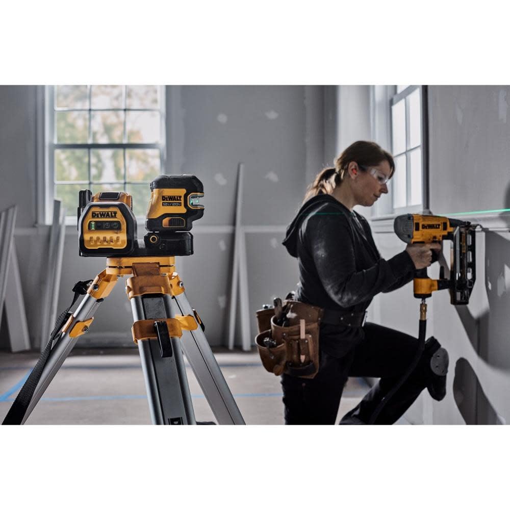 DEWALT 20V/12V MAX Laser Level, 2 Spot Laser and Cross Line Laser, Green, Bare Tool Only (DCLE34220GB) - WoodArtSupply