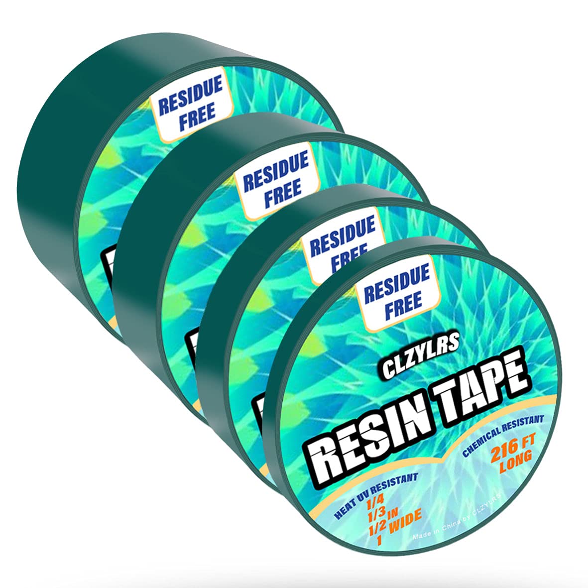 CLZYLRS 4 Rolls Resin Tape for Epoxy Resin Molding-Silicone Thermal Adhesive Tape-Easy Peeling (1inch & 3/4inch & 1/2inch & 1/4 inch) Jonnick