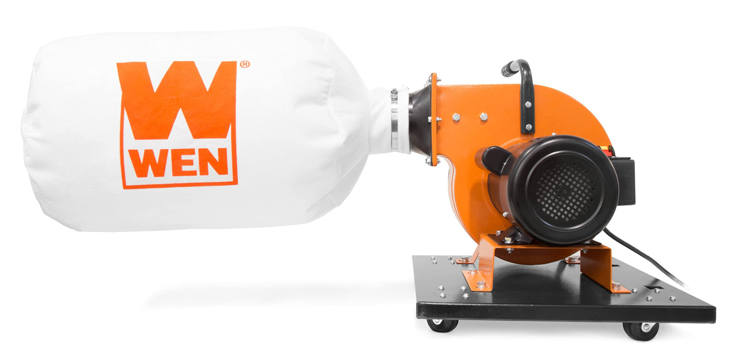 WEN DC3474 7.4-Amp Rolling Dust Collector with Induction Motor, 15-Gallon Bag and Optional Wall Mount , Black WEN