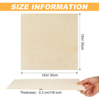 Kigley 60 Pack Basswood Sheets 12"x12"x1/8", 3mm Thick Unfinished Square Wood Board for Crafts, DIY Architectural Models Making, Painting, Mini House - WoodArtSupply