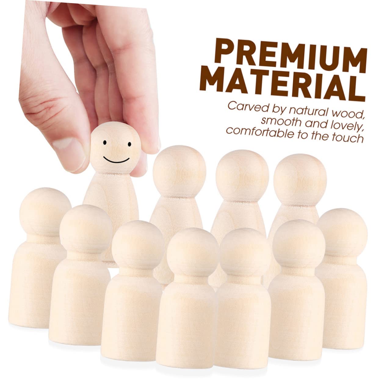 VILLFUL 30pcs Little Wooden Man Easter Peg Toys Dolls Peg People Wooden Peg Figures Art Crafts Peg Doll Unfinished Wooden Figure Kids Crafts Kids DIY VILLFUL