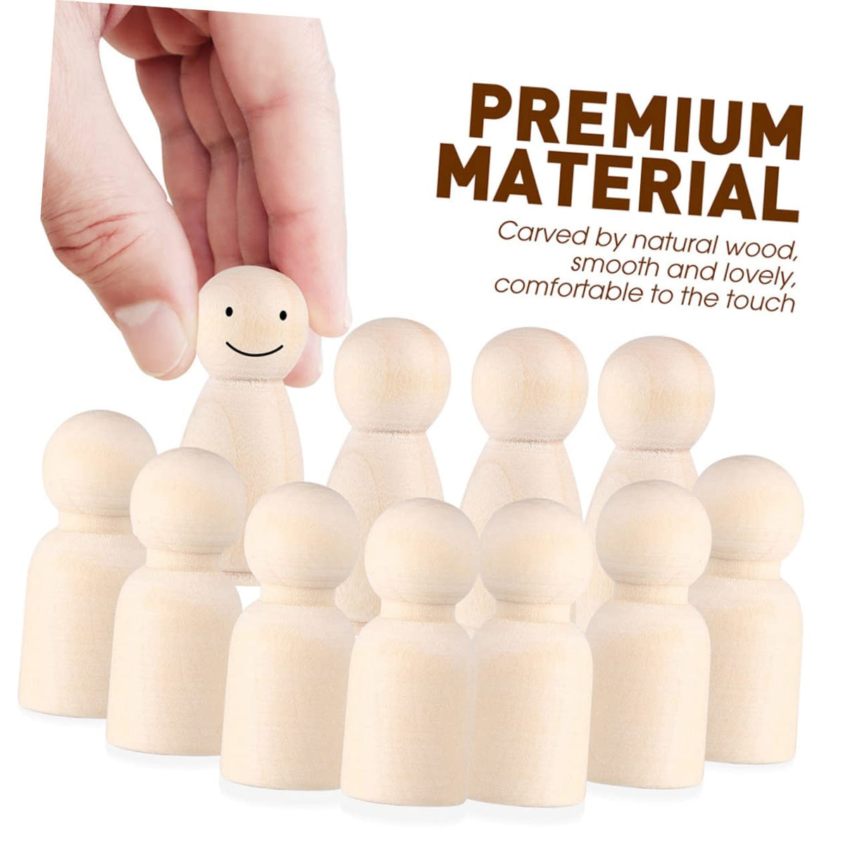 VILLFUL 30pcs Little Wooden Man Easter Peg Toys Dolls Peg People Wooden Peg Figures Art Crafts Peg Doll Unfinished Wooden Figure Kids Crafts Kids DIY VILLFUL