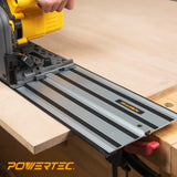 POWERTEC 71691 110 Inch Track Saw Guide Rail Connector Set for DeWalt Track Saws, Clamping Options Includes 2x55" Aluminum Extruded Guided Rails and POWERTEC