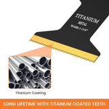 JTWEB 20PCS Titanium Oscillating Saw Blades Metal Cutting, Multitool Blades 3 Types Multi Tool Blades Kits Wood and Metal Nail Plastic Oscillating JTWEB