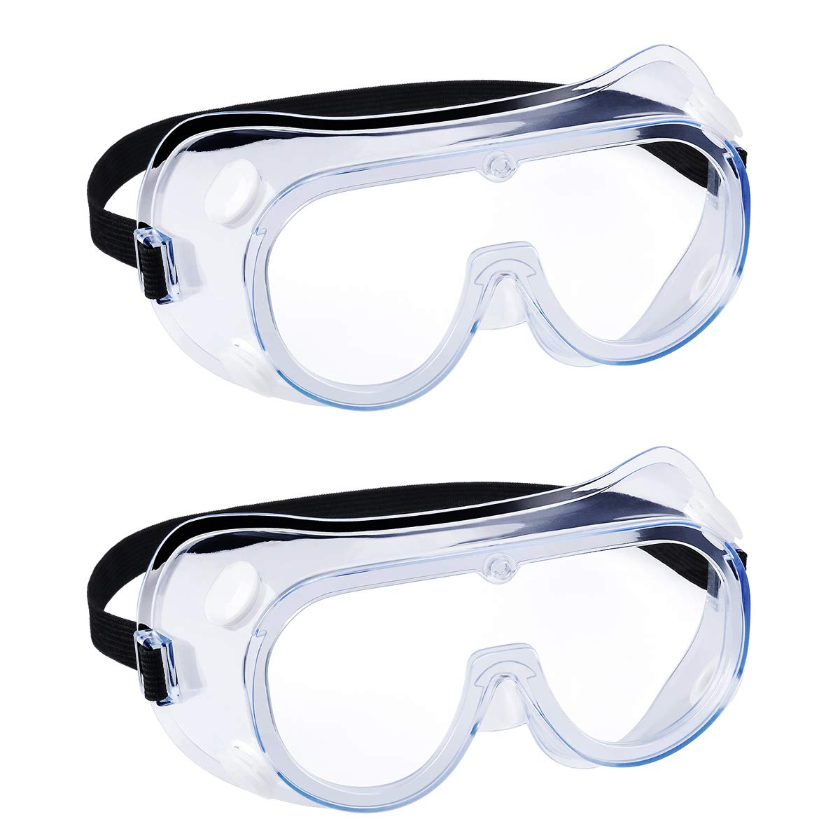 YunTuo 2 pack Safety Goggles, Adjustable,Lightweight Anti-Fog Protective Safety Glasses, Eye Protection, White YunTuo